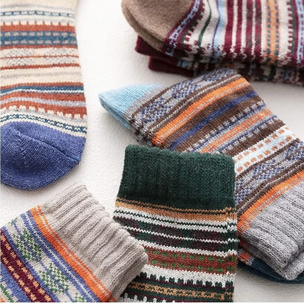 Nordic style wool winter socks
